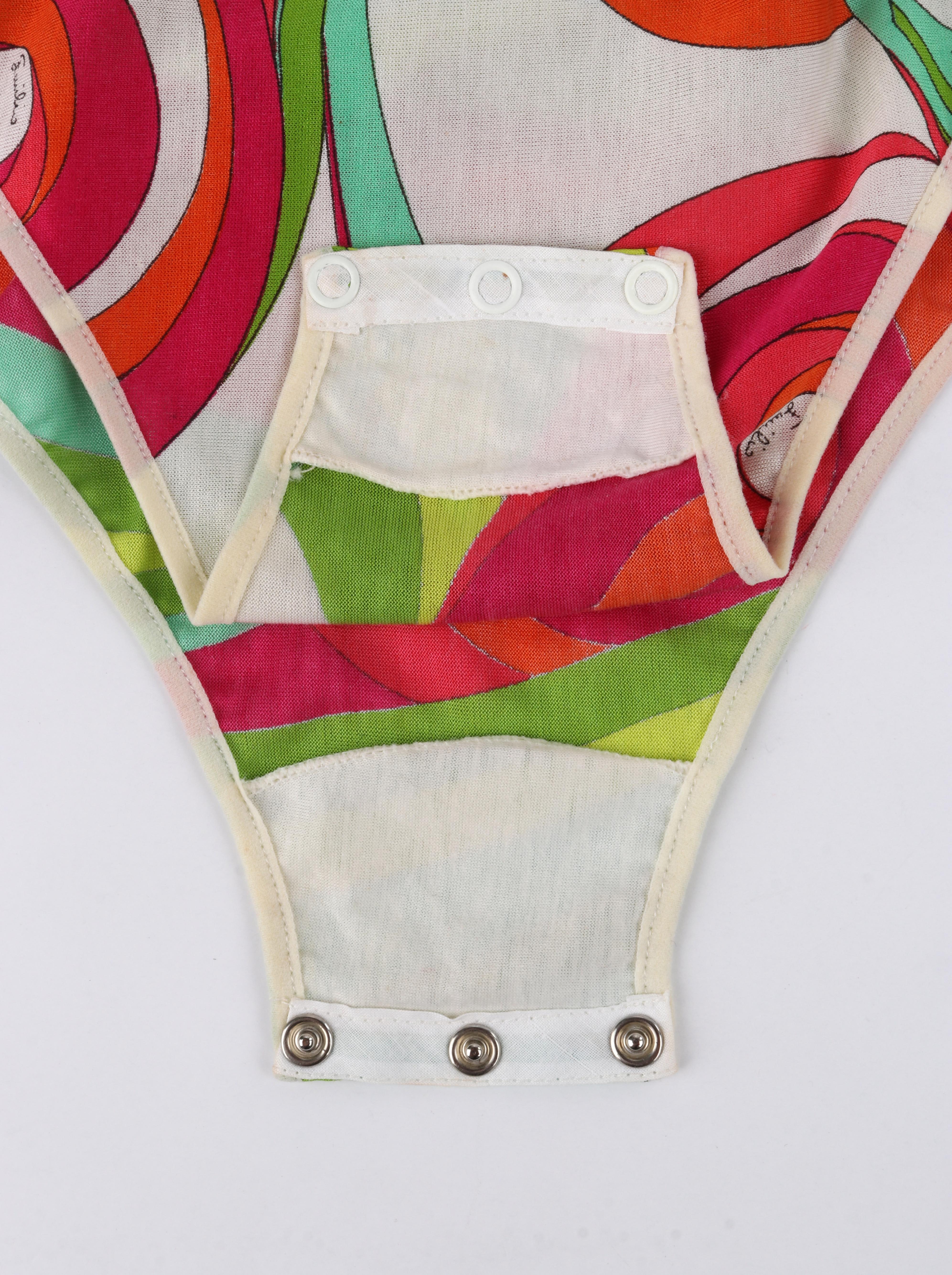 EMILIO PUCCI, combinaison de bain une pièce Op Art multicolore, années 1970 en vente 3