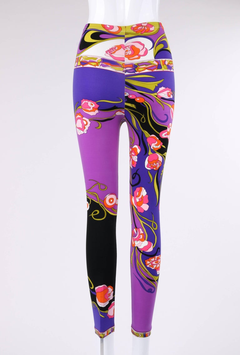 Robe De Designer Emilio Pucci - Soie Imprimée Multicolore Violet - Taille US4 - Neuve Avec étiquette