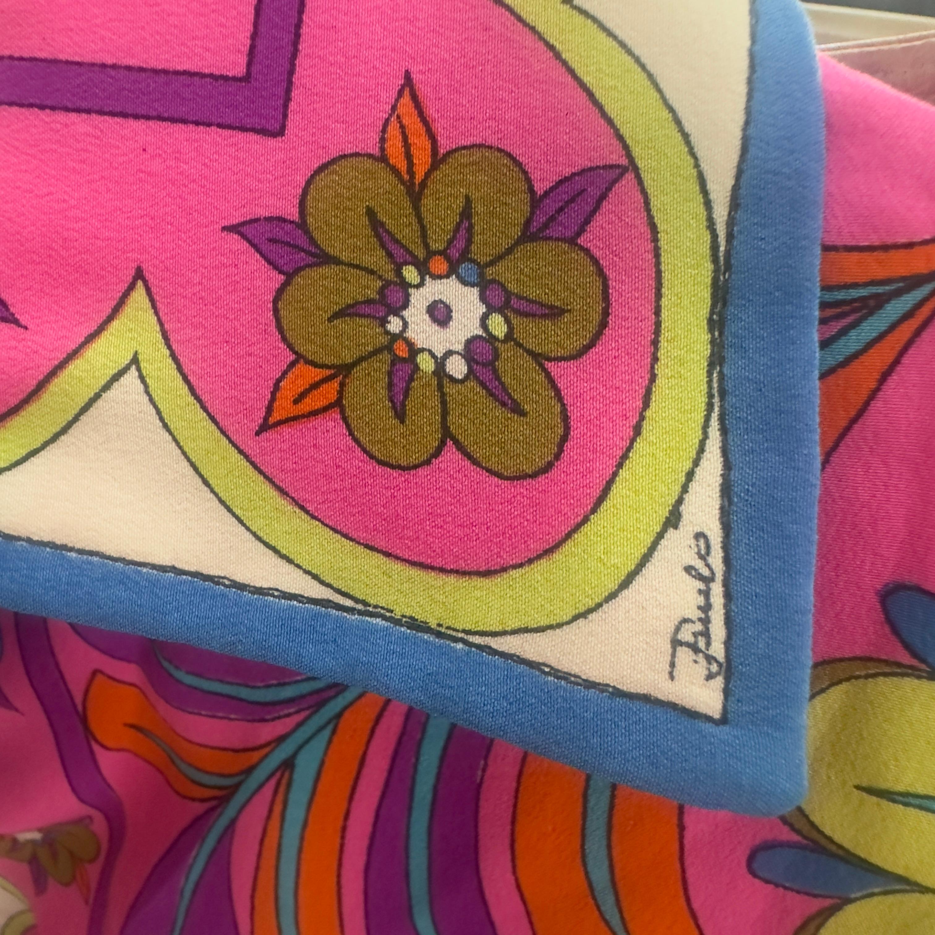 Emilio Pucci fuchsia silk shirt vintage 1970s For Sale 6