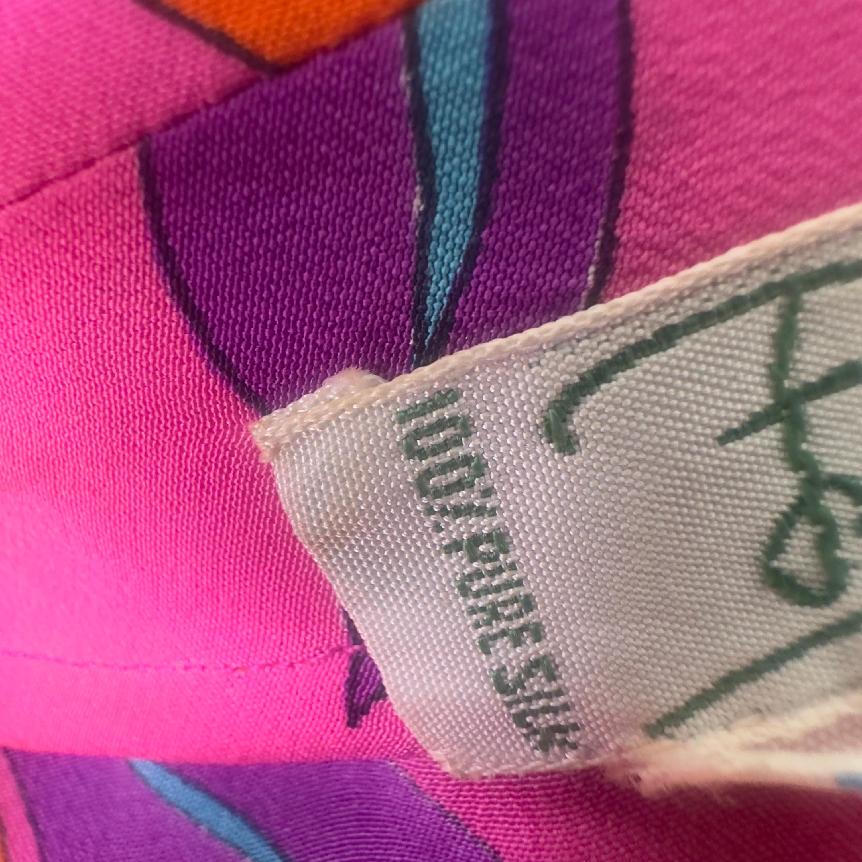 Emilio Pucci fuchsia silk shirt vintage 1970s For Sale 9