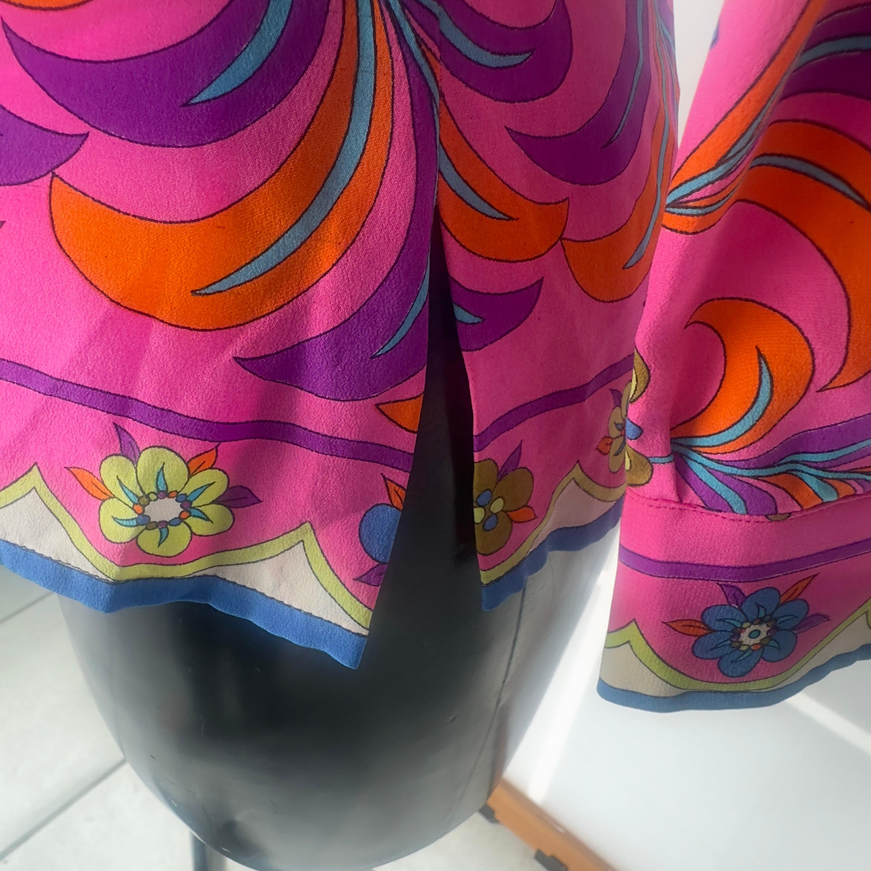 Emilio Pucci fuchsia silk shirt vintage 1970s For Sale 10