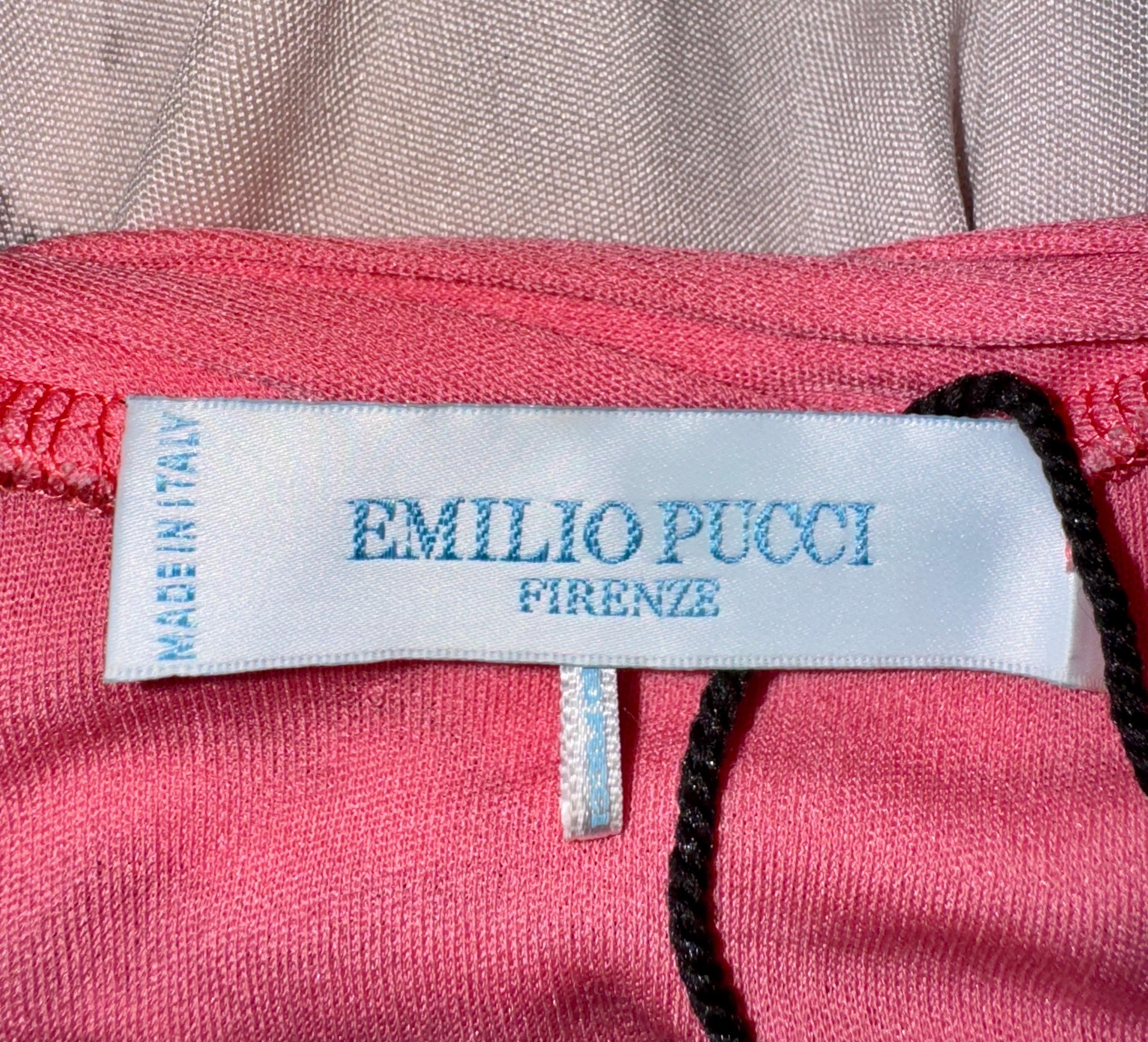 Emilio Pucci - Camicia in jersey di seta con stampa stile camouflage 42 in vendita 2