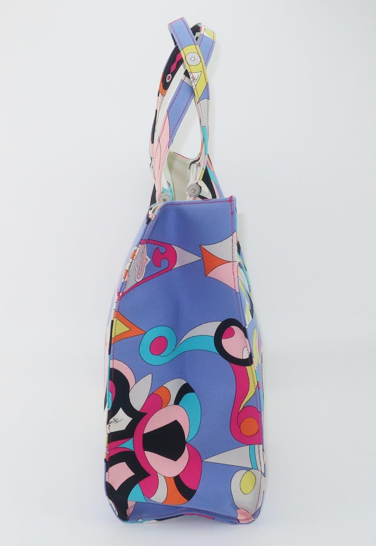 Emilio Pucci Canvas and Lucite Tote Handbag For Sale at 1stDibs