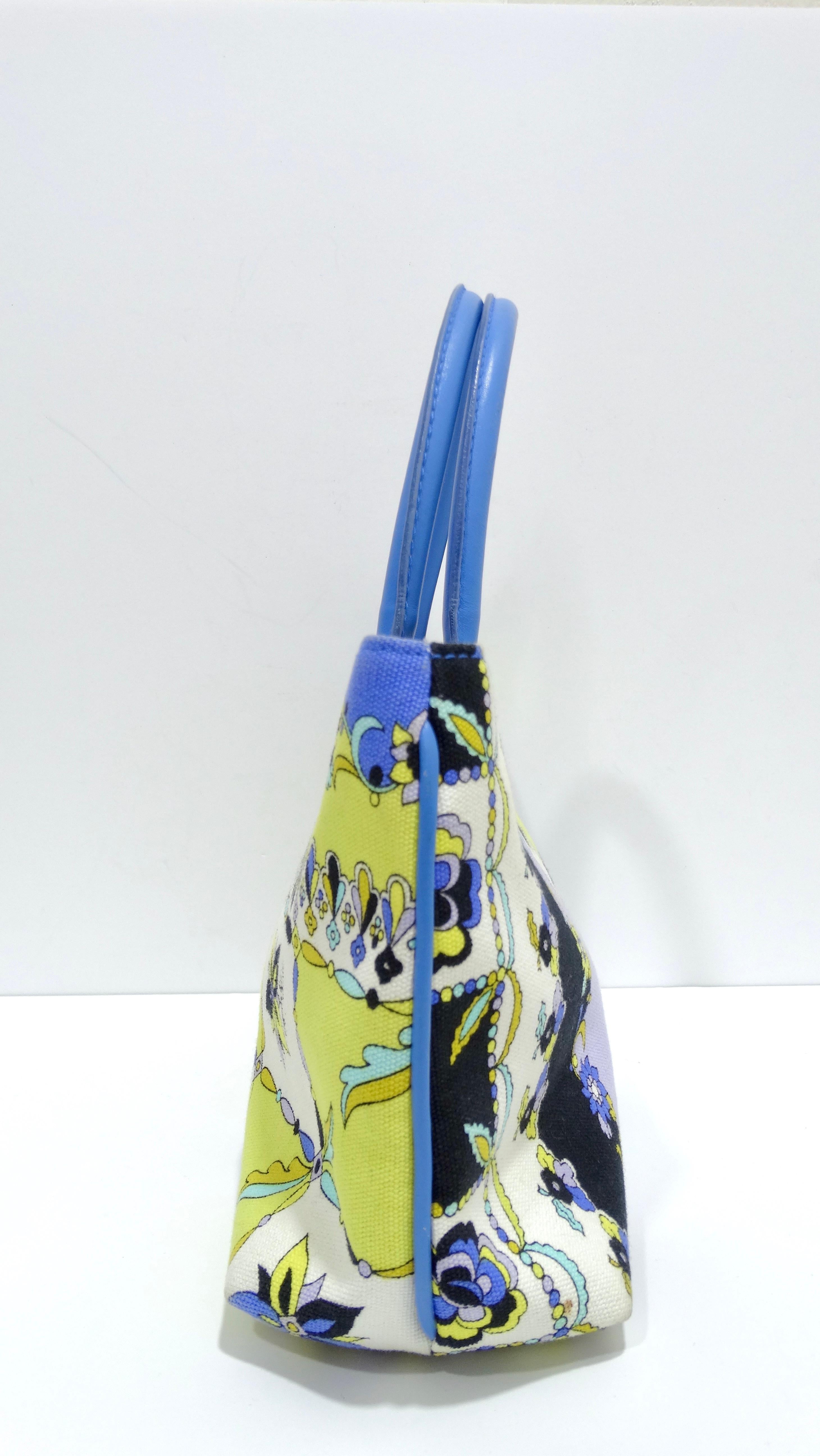 Emilio Pucci Canvas-Tasche mit Henkel oben im Zustand „Hervorragend“ im Angebot in Scottsdale, AZ
