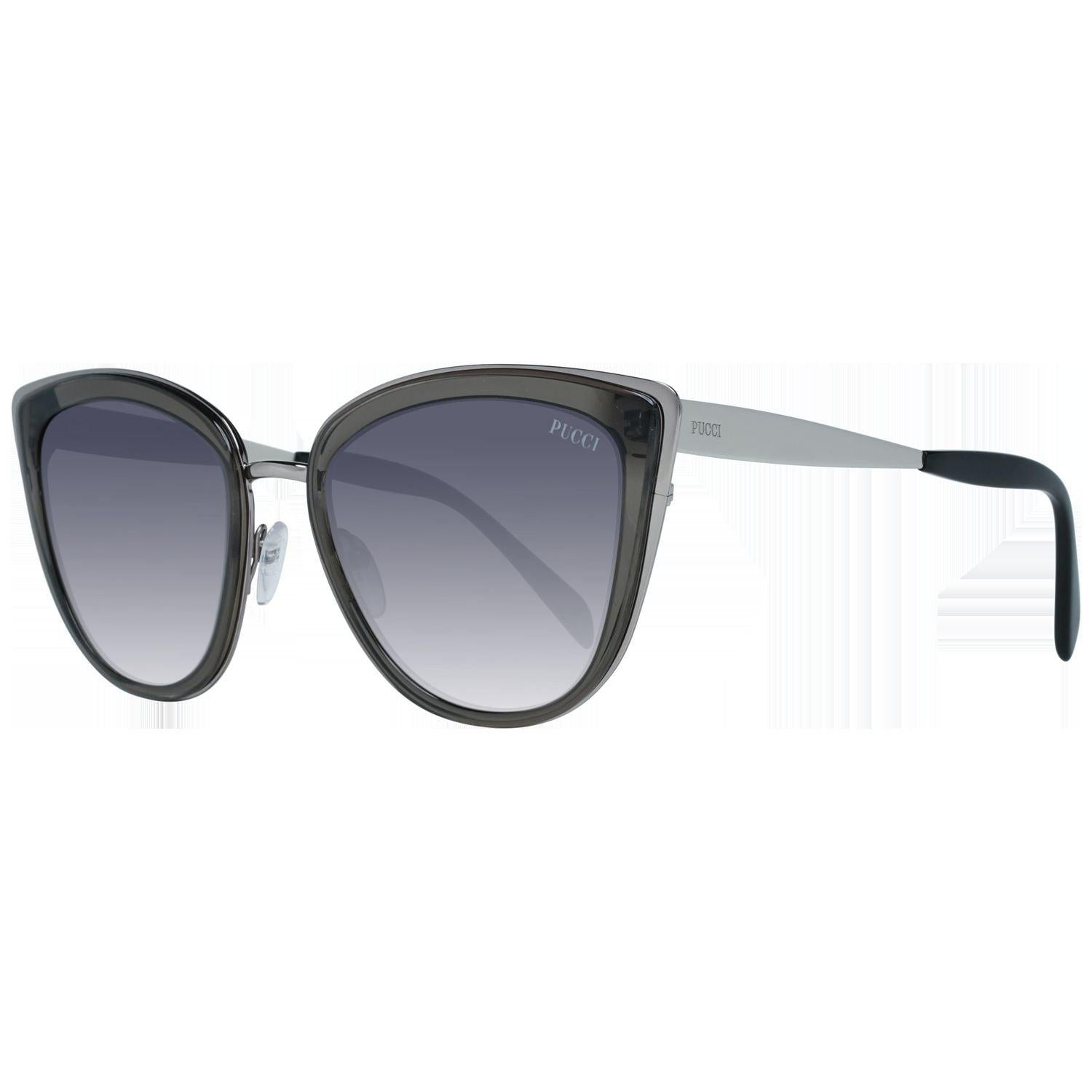 Emilio Pucci Mint Women Silver Sunglasses EP0092 20B. Made in Italy. Cat Eye design. Condition A+ - MINT NOS (NEW OLD STOCK) - They will come with a GENERIC case Details MATERIAL: Plastic COLOR: Grey MODEL: EP0092 GENDER: Women COUNTRY OF