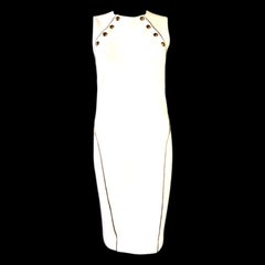 EMILIO PUCCI Classy & Elegant Fitted Shift Dress with Logo Buttons 42
