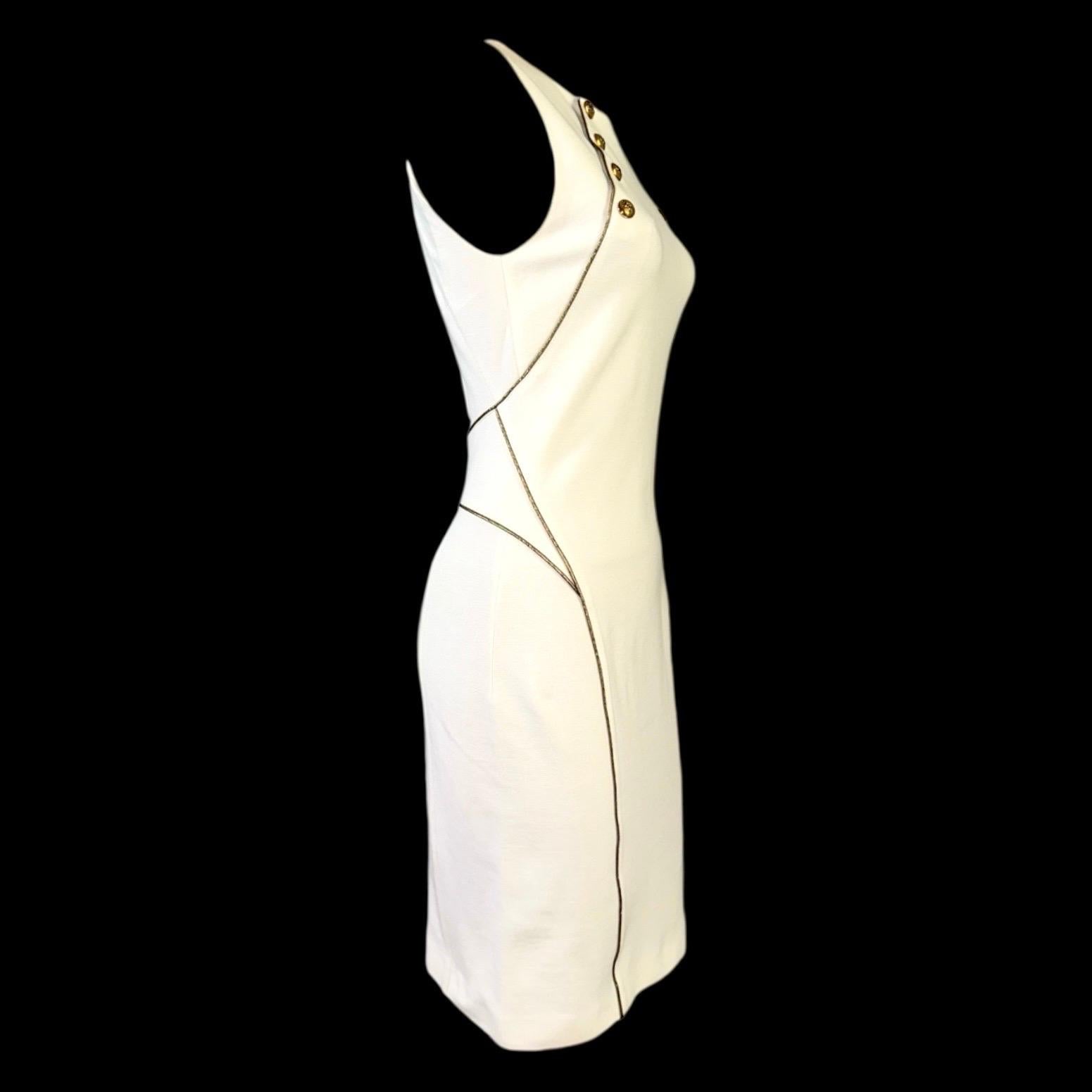 EMILIO PUCCI Vestido ajustado y elegante con botones con logotipo 42 Beige en venta