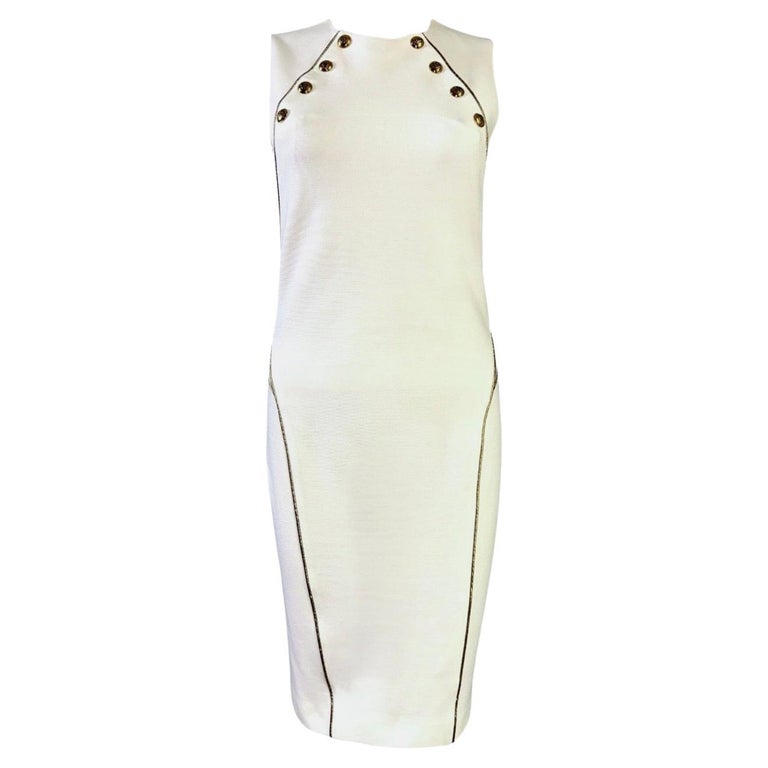 EMILIO PUCCI Classy and Elegant Fitted Shift Dress with Logo Buttons 42 For  Sale at 1stDibs