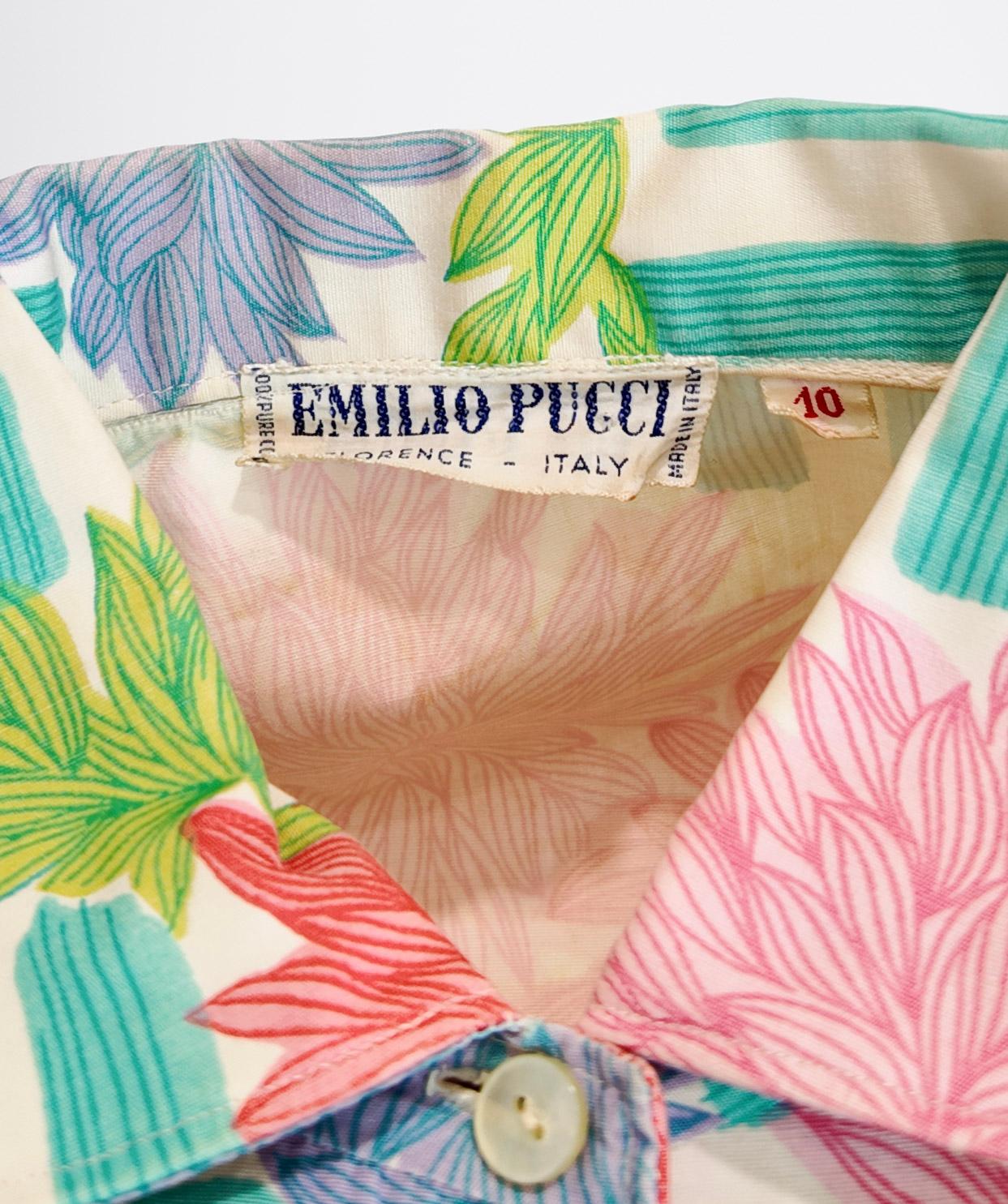 Emilio Pucci Colorful Floral Shorts and Top Set For Sale 1