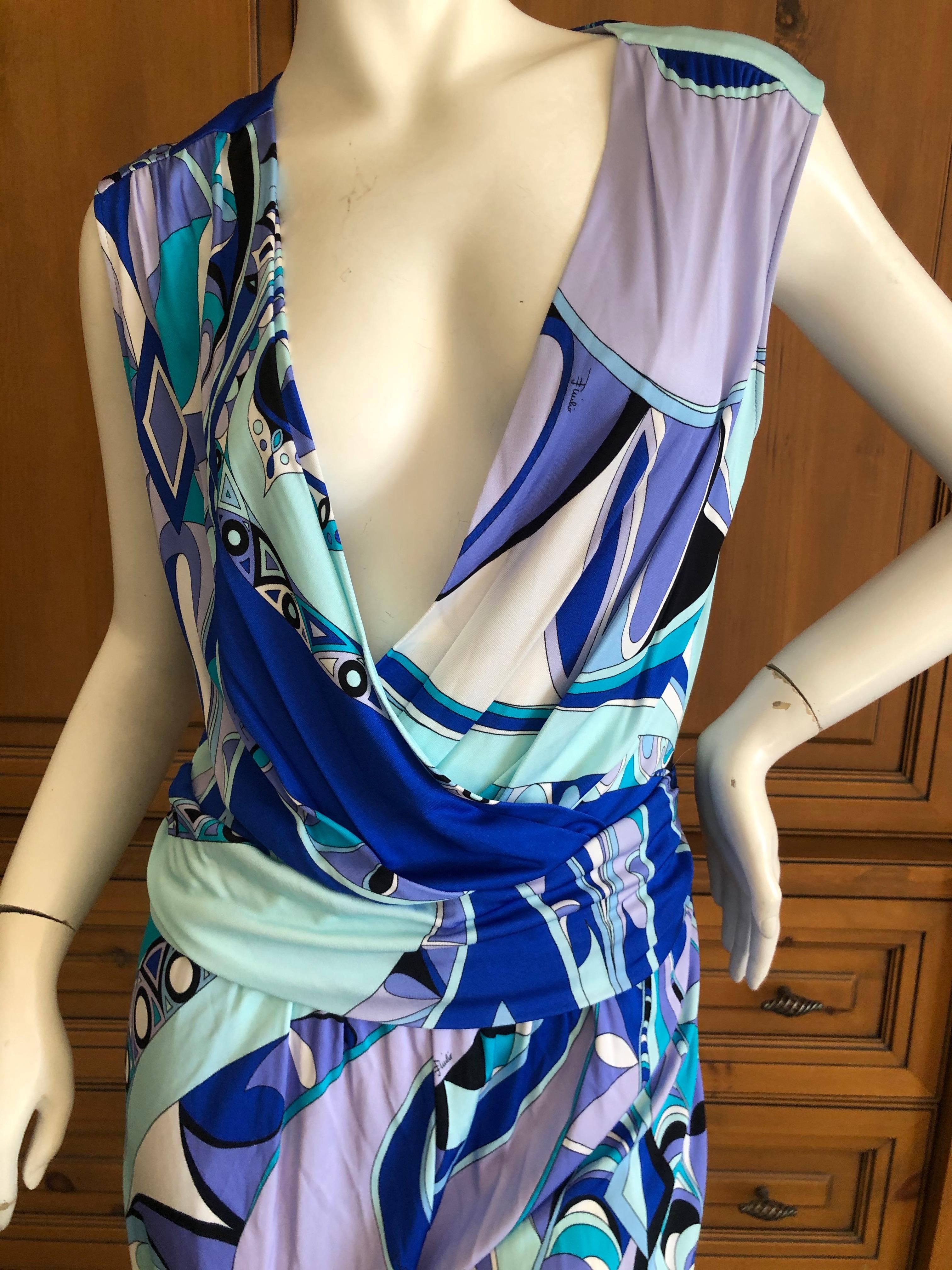 Emilio Pucci Colorful Low Cut Jumpsuit In Excellent Condition For Sale In Cloverdale, CA