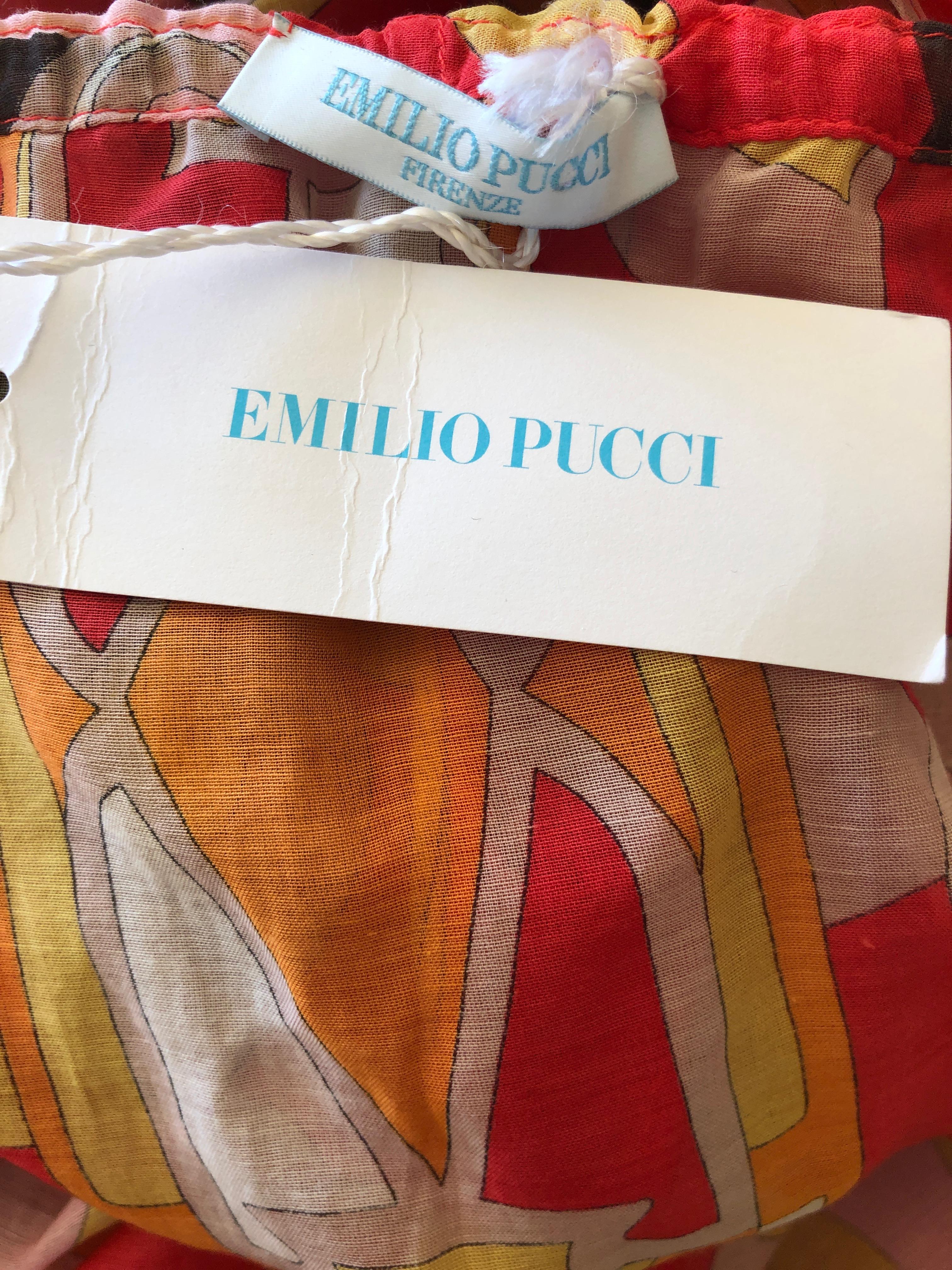 Emilio Pucci Colorful Pattern Sleeveless Hooded Caftan Beach Cover New For Sale 3