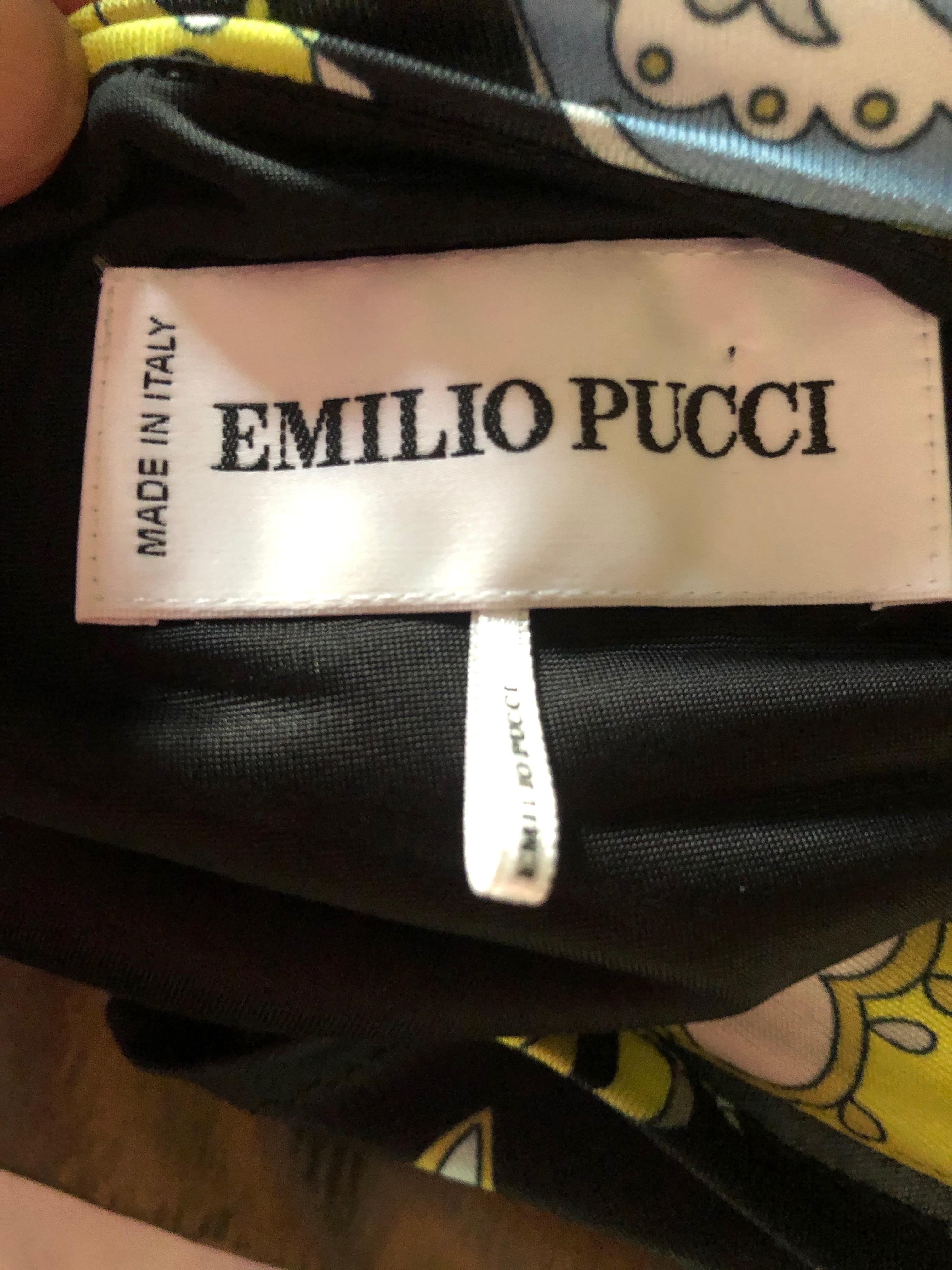 Emilio Pucci Colorful Vintage Low Cut Maxi Dress  For Sale 4
