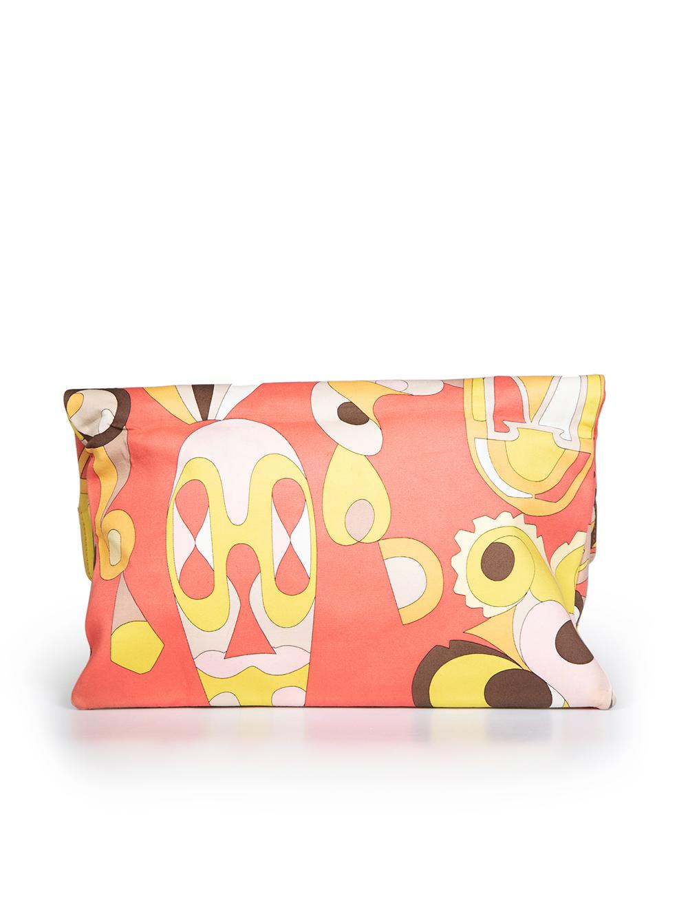 Emilio Pucci Coral Abstract Print Handbag In Good Condition In London, GB
