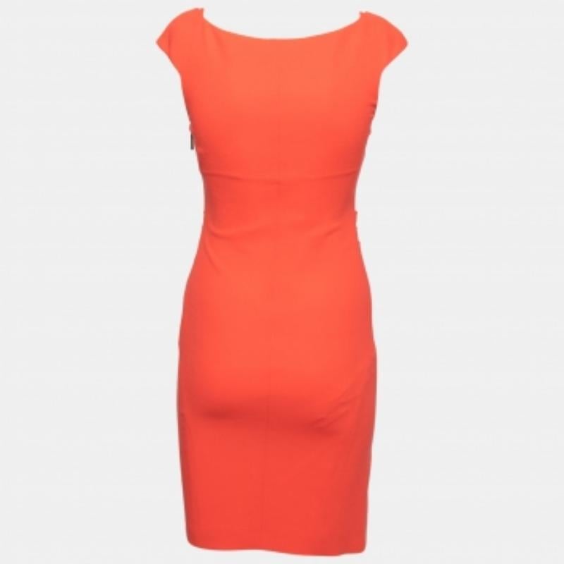 Emilio Pucci Vestido sin mangas con detalle fruncido de lana coral S Rojo en venta
