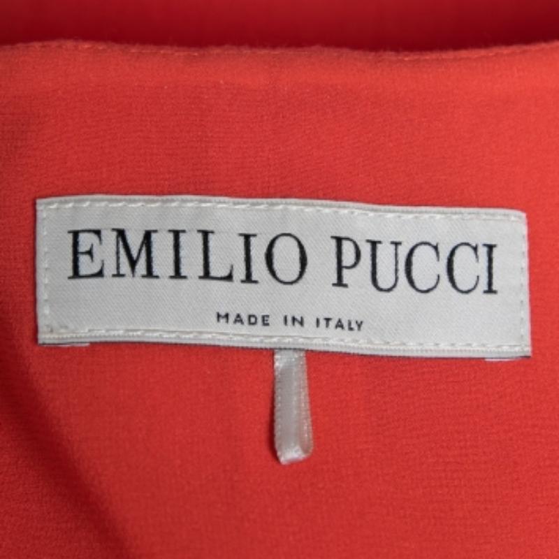 Emilio Pucci Vestido sin mangas con detalle fruncido de lana coral S en Bueno estado para la venta en Dubai, Al Qouz 2