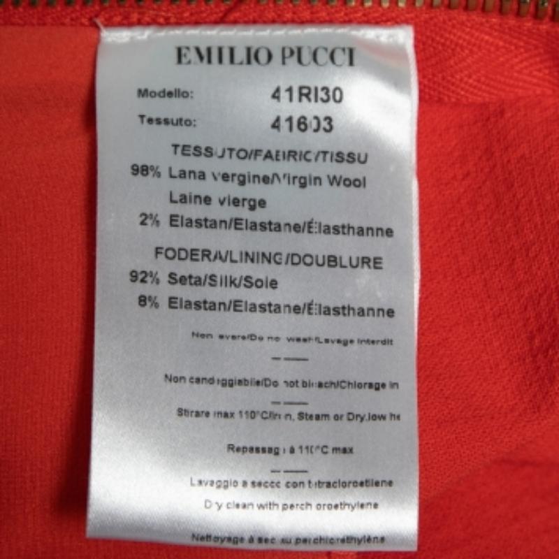 De las mujeres Emilio Pucci Vestido sin mangas con detalle fruncido de lana coral S en venta