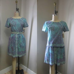 Emilio Pucci Cotton Geometric Print Top and Skirt Set, Circa 1960s