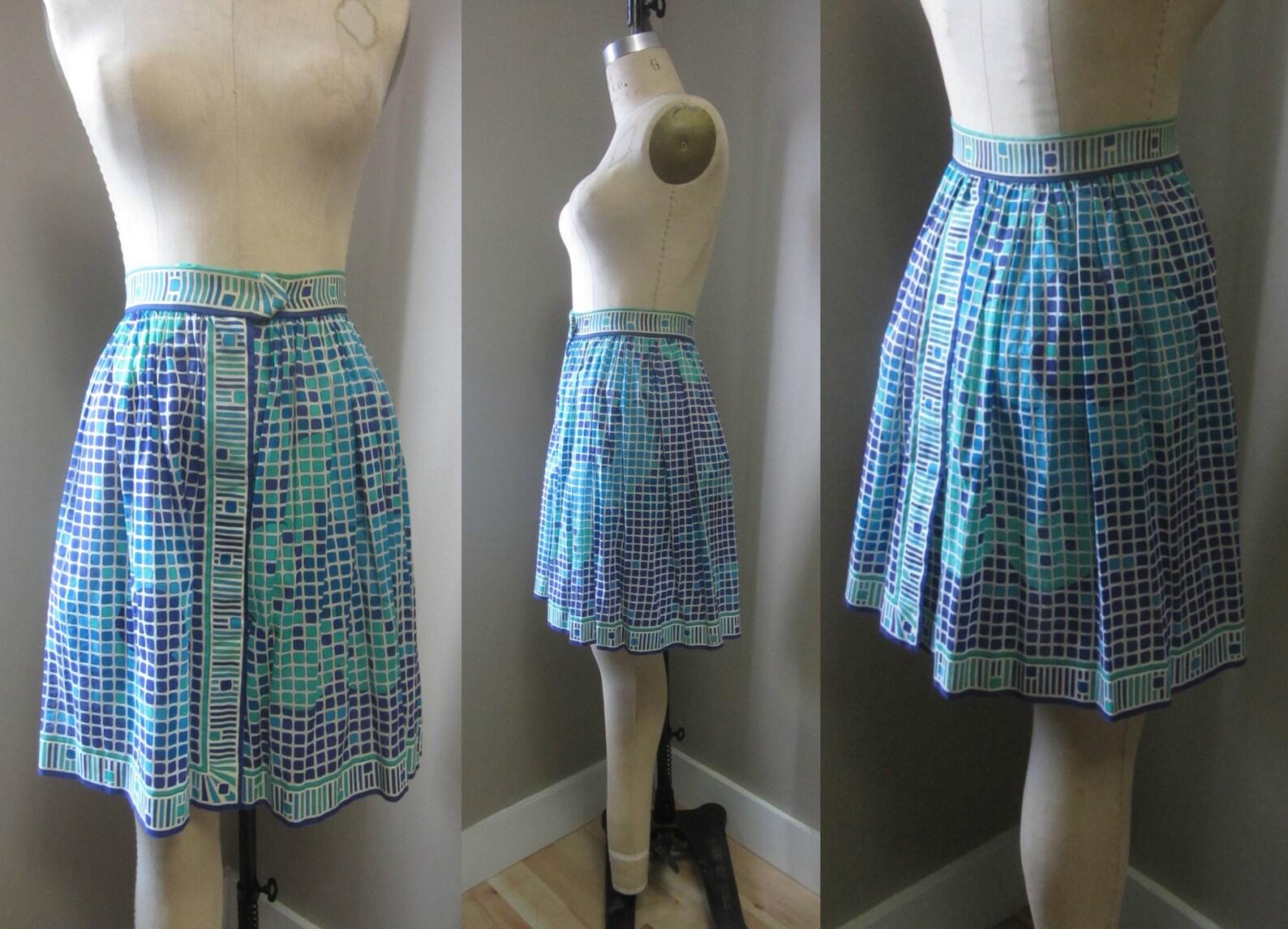 Emilio Pucci Cotton Geometric Print Top and Skirt Set, Circa 1960s For Sale 4