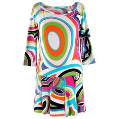 Emilio Pucci Cotton Jersey Print Long Sleeve Mini Dress - Size US 6