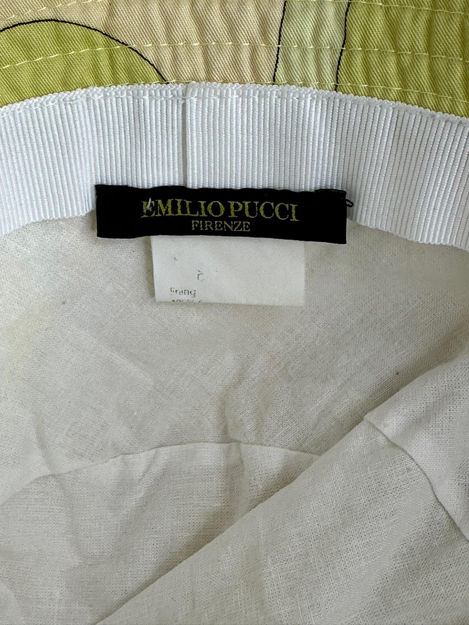 Emilio Pucci Chapeau baquet à poche en coton imprimé S-M en vente 10
