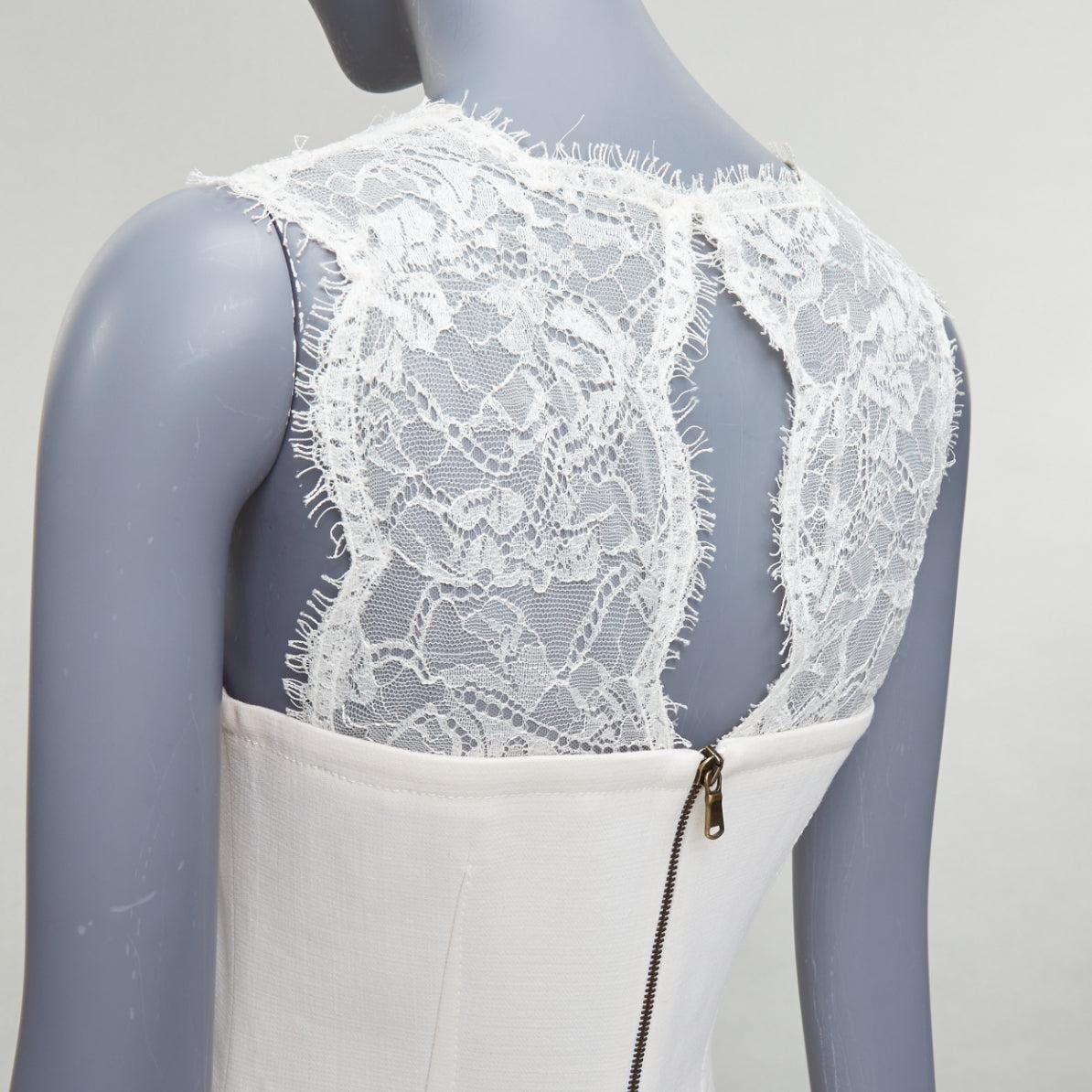 EMILIO PUCCI cream virgin wool blend lace collar cocktail dress IT40 S
Reference: VACN/A00073
Brand: Emilio Pucci
Material: Virgin Wool, Blend, Lace
Color: Cream, White
Pattern: Lace
Closure: Zip
Lining: Cream Fabric
Extra Details: Back zip.
Made