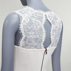 EMILIO PUCCI cream virgin wool blend lace collar cocktail dress IT40 S