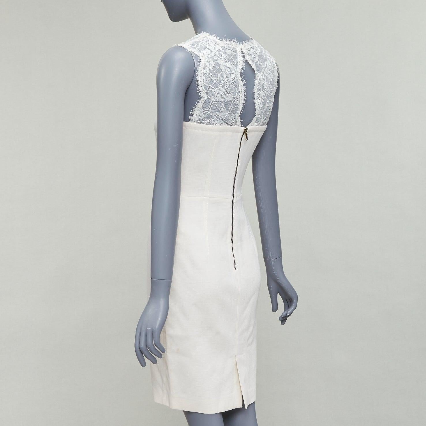EMILIO PUCCI cream virgin wool blend lace collar cocktail dress IT40 S For Sale 1