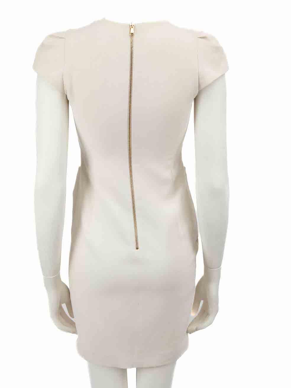 Beige Emilio Pucci Cream Wool Bow Detail Bodycon Dress Size XS For Sale