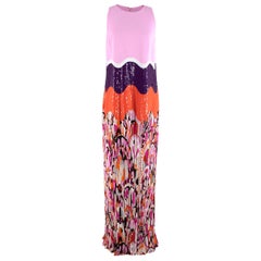 Emilio Pucci Crepe Sequin Pleated Hem Column Gown - Us size 8