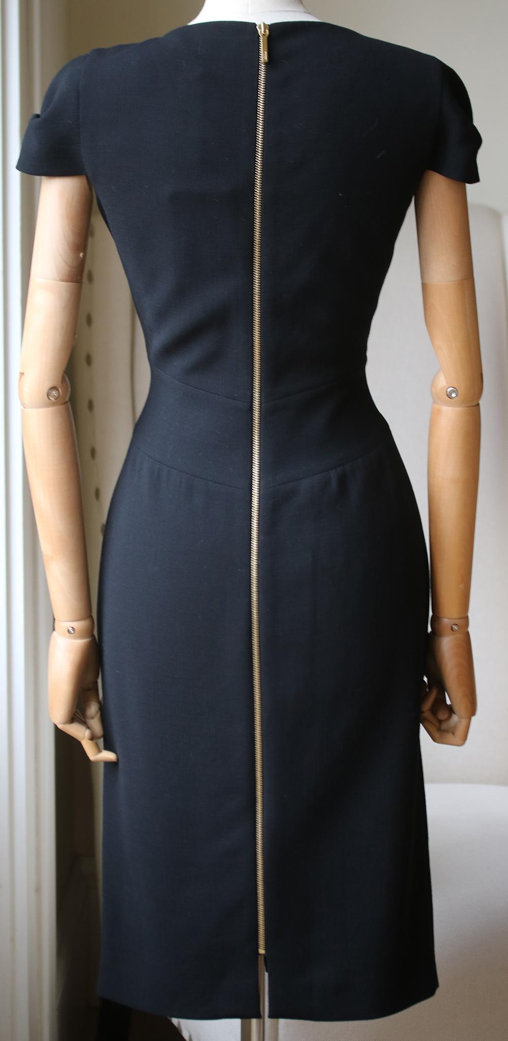 Black Emilio Pucci Crepe Wool-Blend Dress 