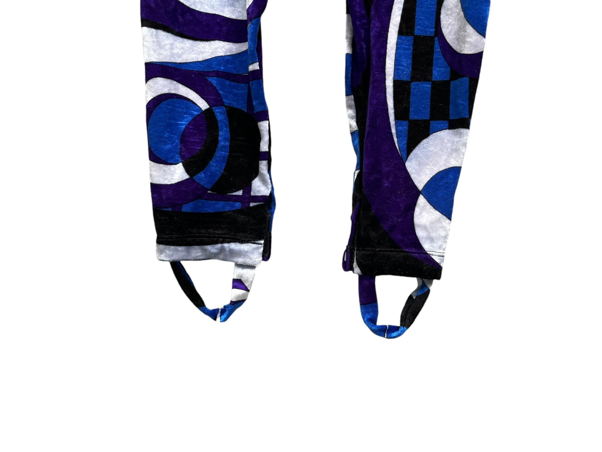Emilio Pucci Crushed Velvet Stirrup Leggings, Circa 1970s For Sale 5