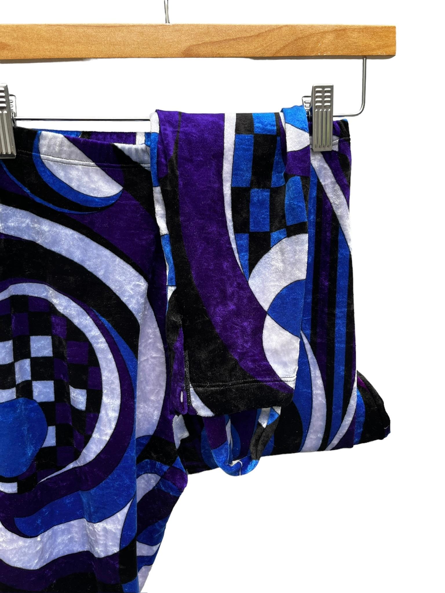 Emilio Pucci Crushed Velvet Stirrup Leggings, Circa 1970s For Sale 6
