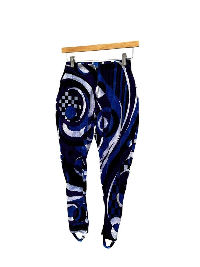 Women's Emilio Pucci Crushed Velvet Stirrup Leggings, Circa 1970s For Sale