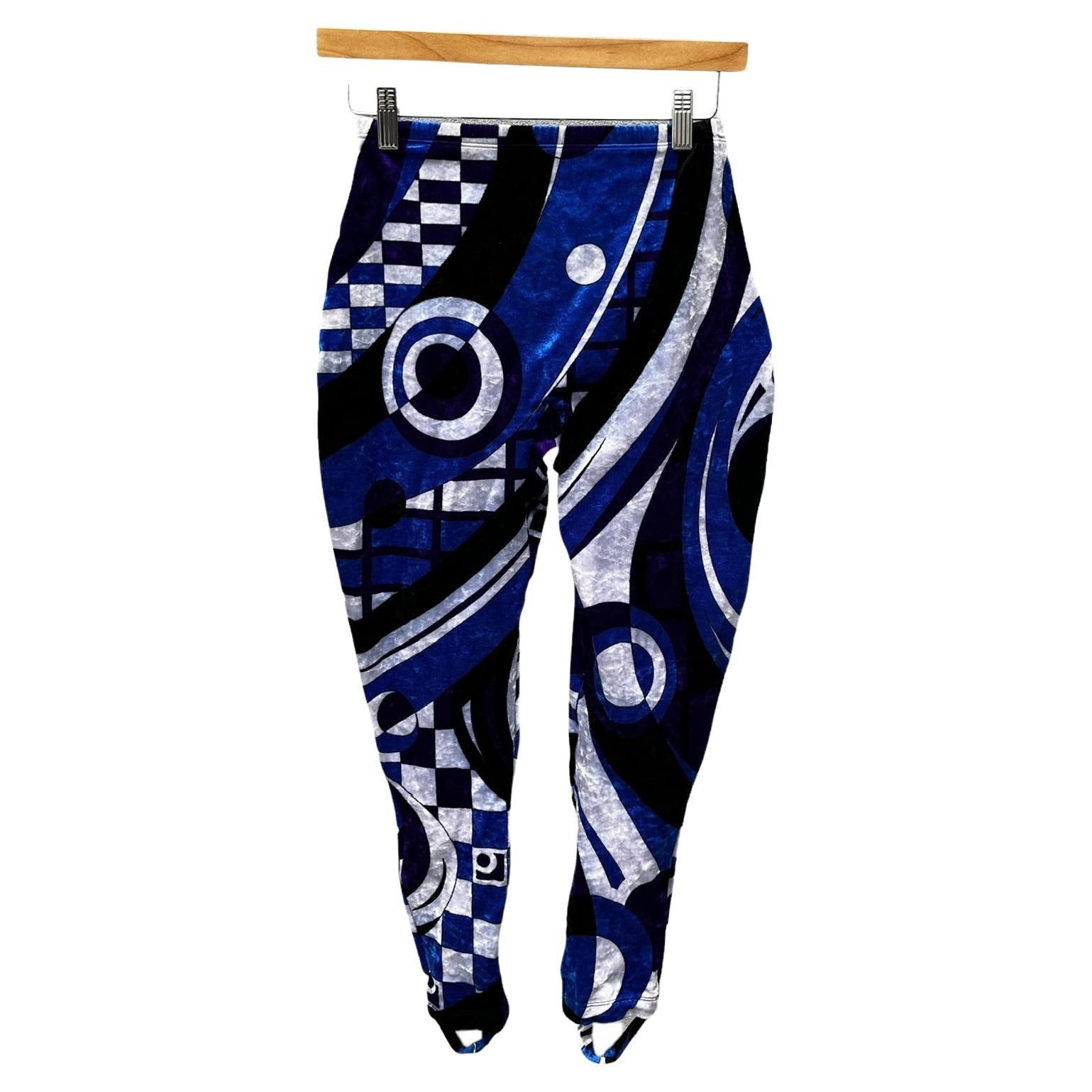 Emilio Pucci Crushed Velvet Stirrup Leggings, Circa 1970s For Sale