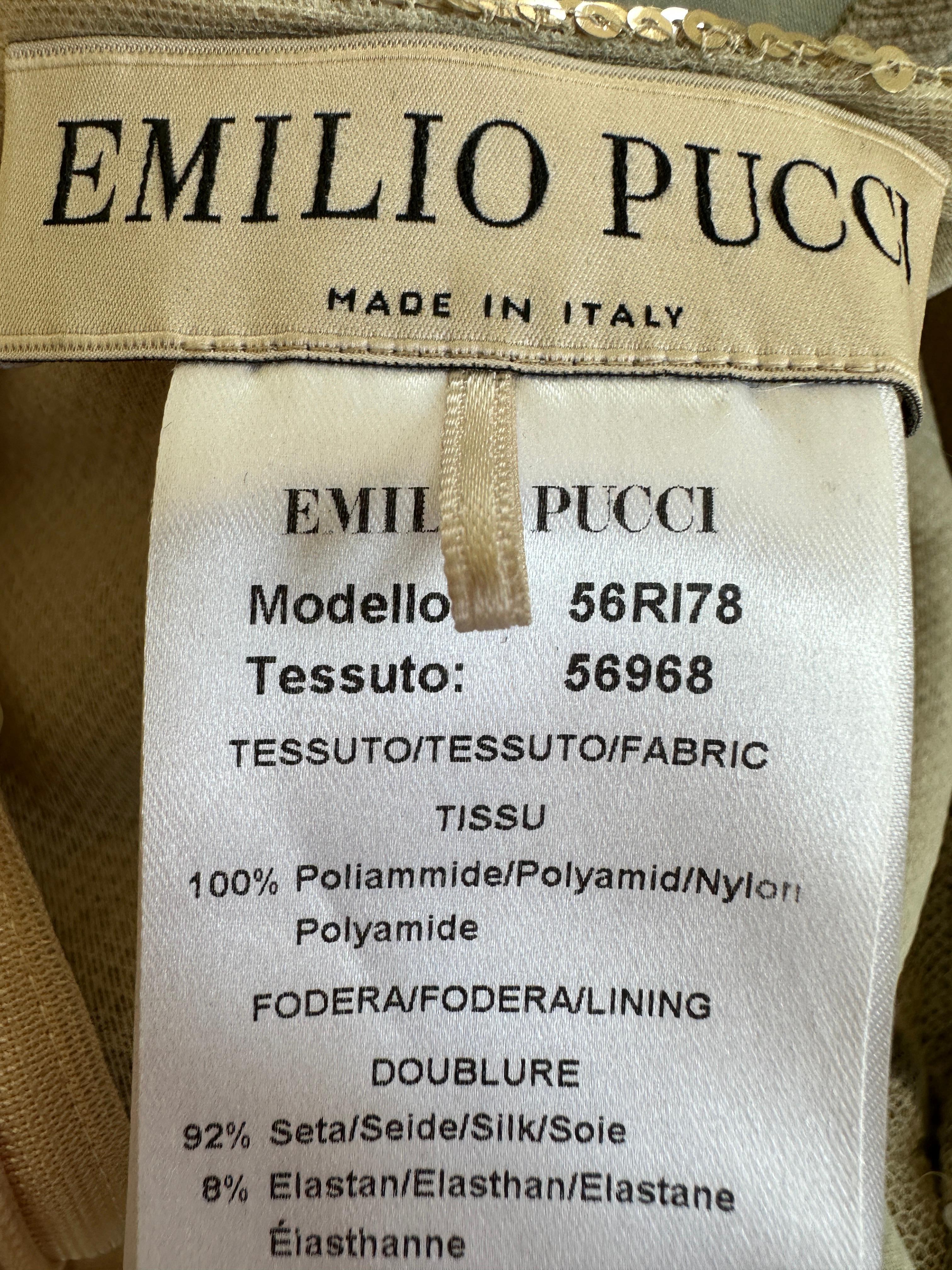Emilio Pucci Current Season Gold Sequin Lightning Bolt Mini Dress For Sale 5