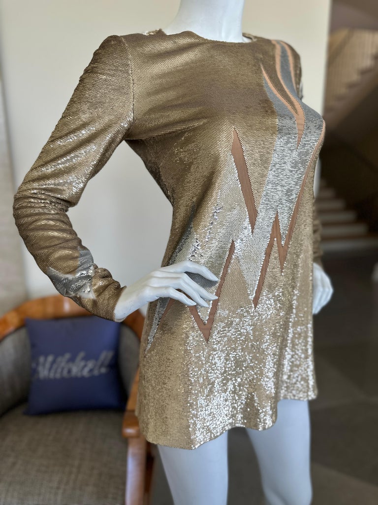 Emilio Pucci Current Season Gold Sequin Lightning Bolt Mini Dress For Sale  at 1stDibs | pucci dress