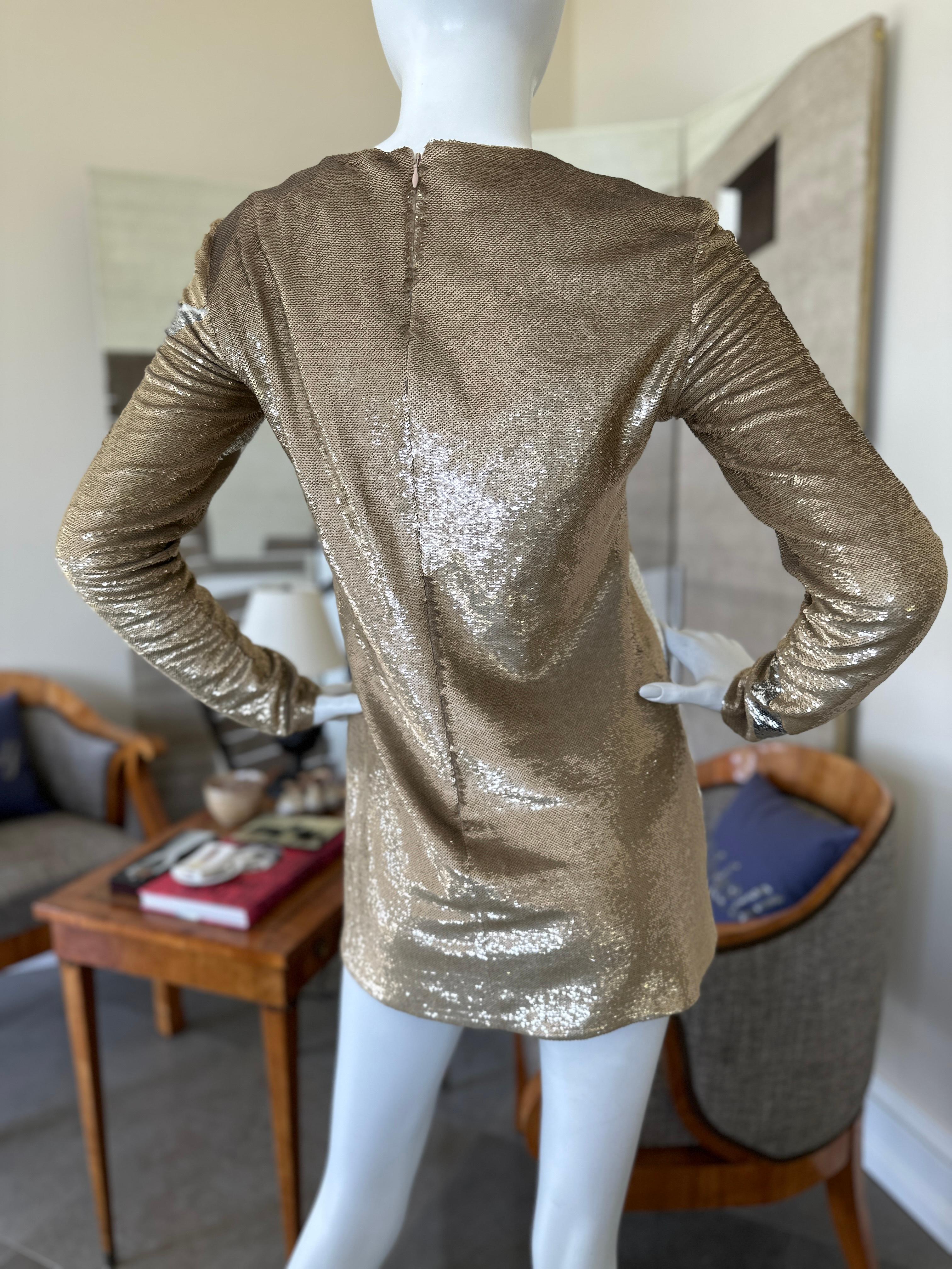 Emilio Pucci Current Season Gold Sequin Lightning Bolt Mini Dress For Sale 2