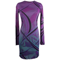 Emilio Pucci Dress Ombre Print Open Back 42 / 6