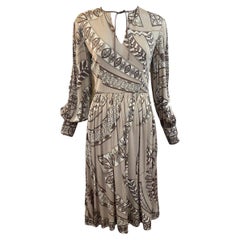 Emilio Pucci Erdfarbenes Jerseykleid mit ikonischem Druck, 1970er Jahre