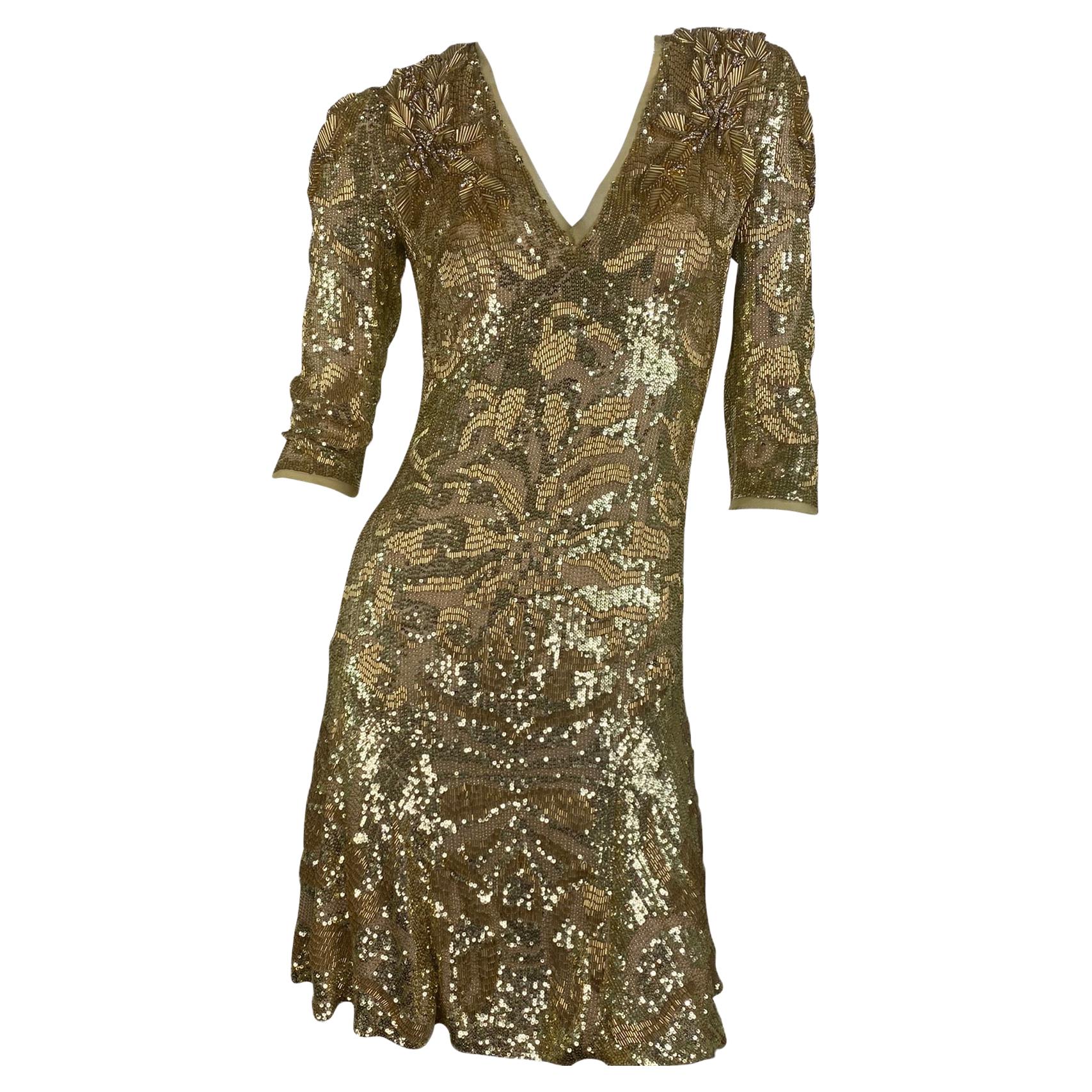 EMILIO PUCCI Embellished dress in Gold