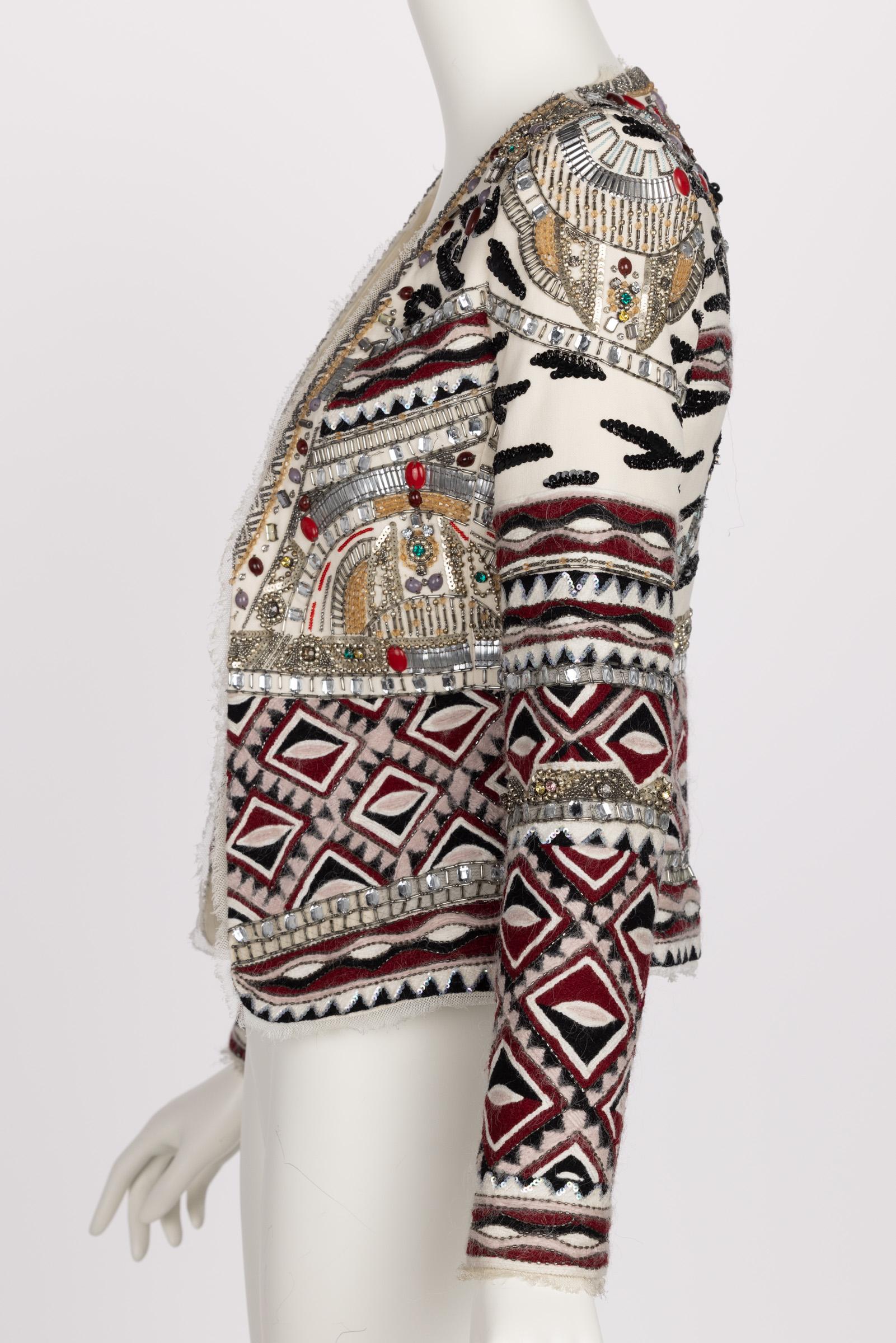 Gray Emilio Pucci Embellished Wool Silk & Cotton Blend Jacket, Pre -Fall 2012 Runway