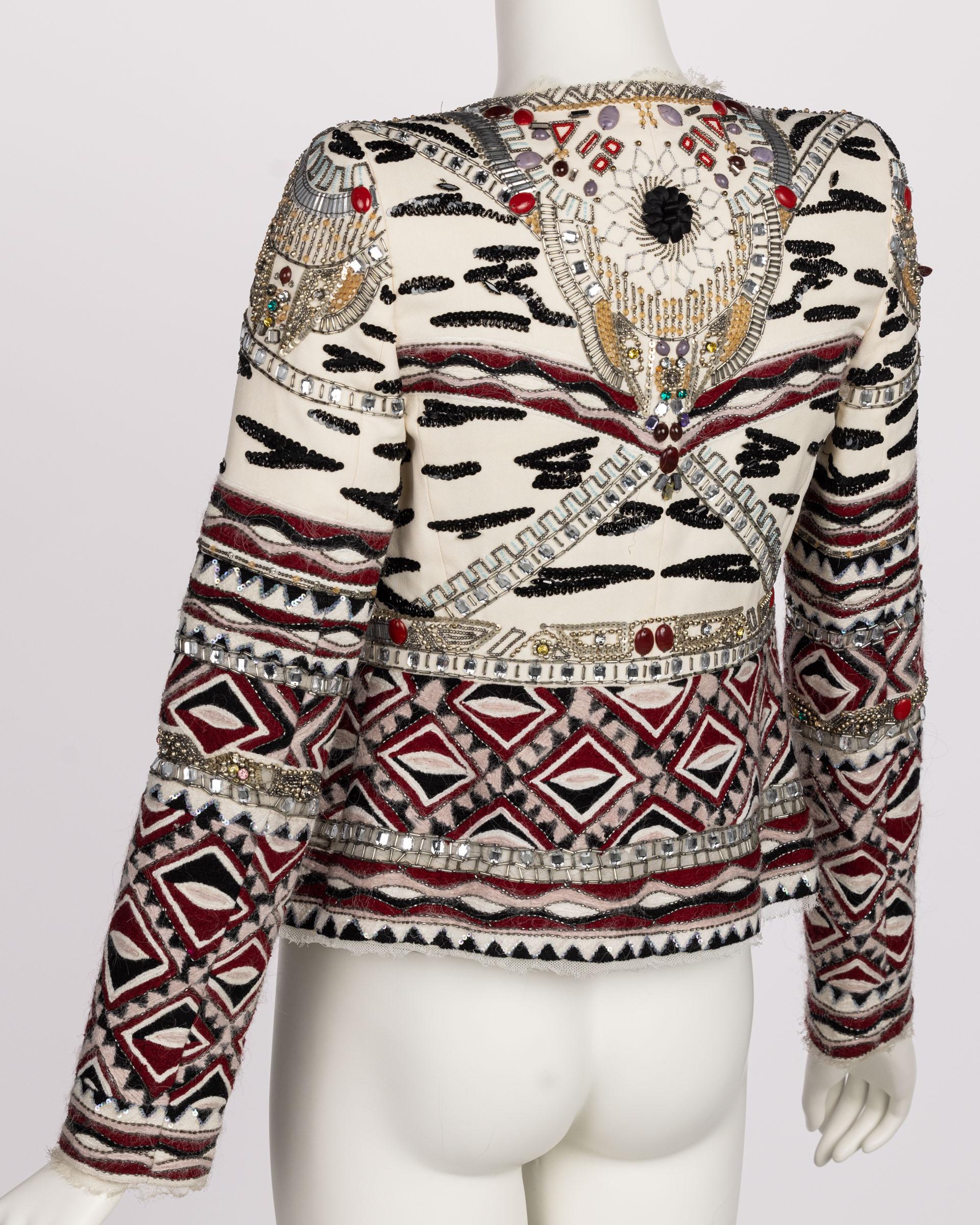  Emilio Pucci Embellished Wool Silk & Cotton Blend Jacket, Pre -Fall 2012 Runway In Excellent Condition In Boca Raton, FL
