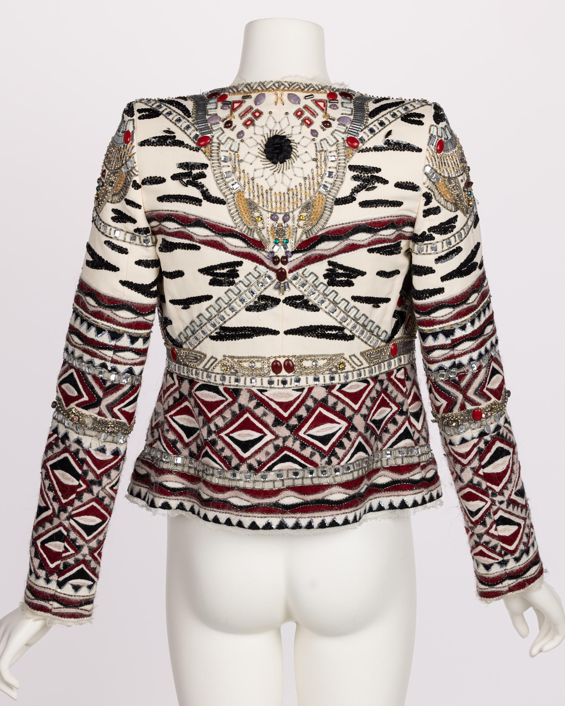 Women's or Men's Emilio Pucci Embellished Wool Silk & Cotton Blend Jacket, Pre -Fall 2012 Runway