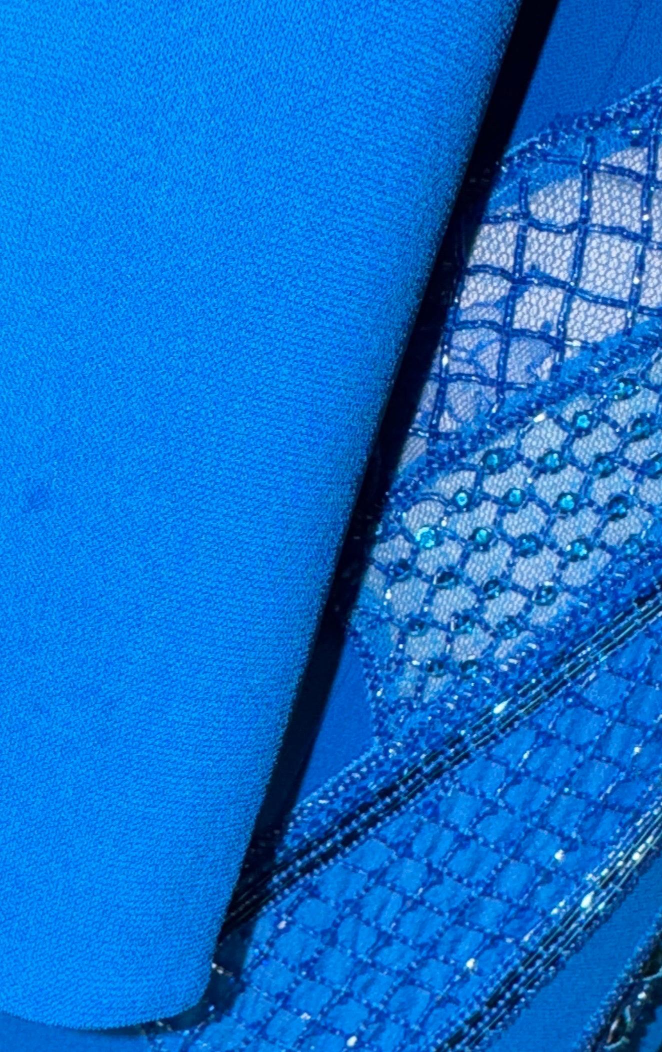 EMILIO PUCCI Robe Maxi bleue brodée Gown 42 Pour femmes en vente