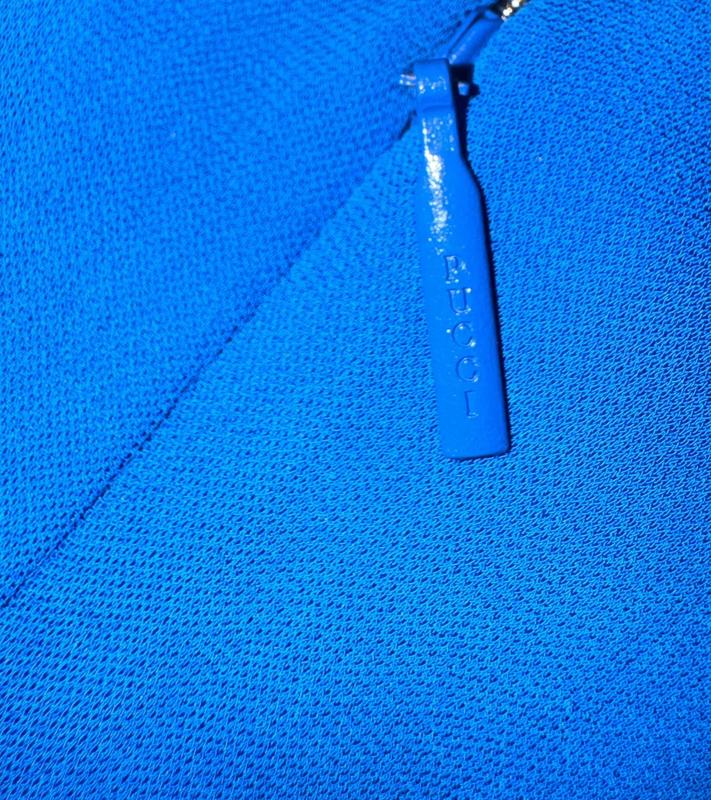 EMILIO PUCCI Robe Maxi bleue brodée Gown 42 en vente 3