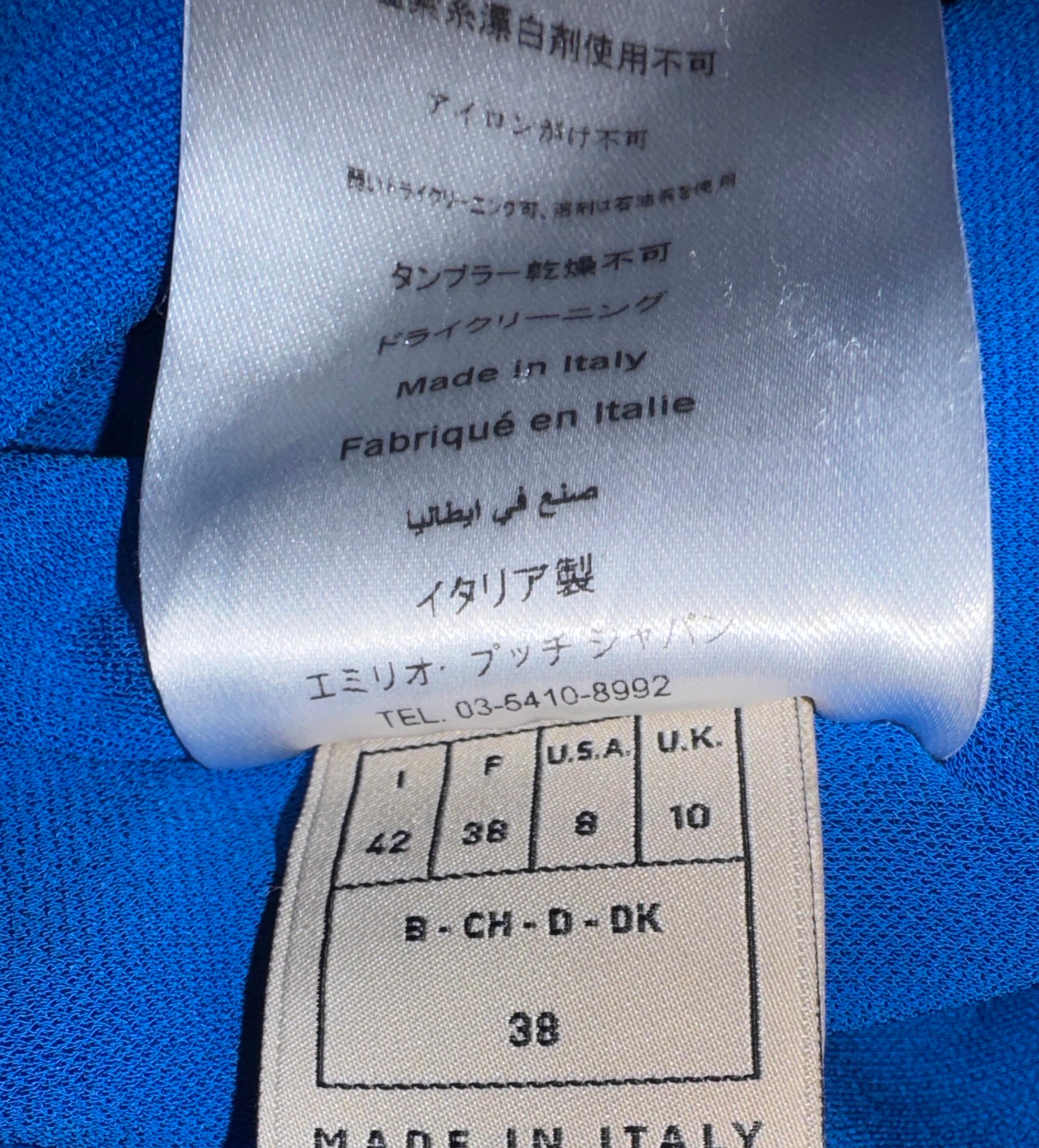 EMILIO PUCCI Robe Maxi bleue brodée Gown 42 en vente 4