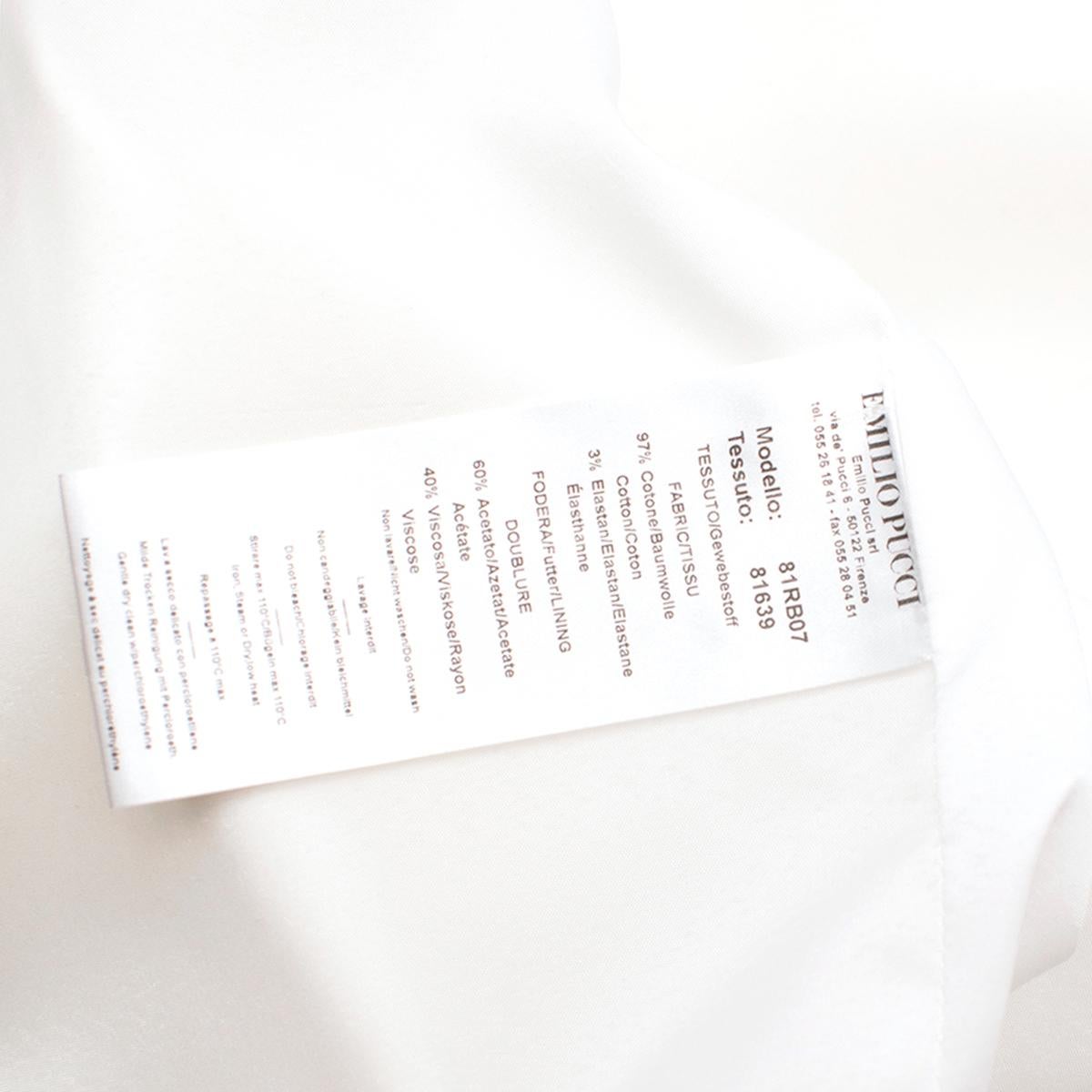  Emilio Pucci embroidered white twill blazer US 8 For Sale 1