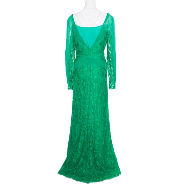 If elegance were a dress, it would be this one. The gown from Emilio Pucci is magnificent in appeal and structure, carefully detailed with lace apppliques. A V back and a floor-length hem makes the gown ready.

Includes: The Luxury Closet Packaging,