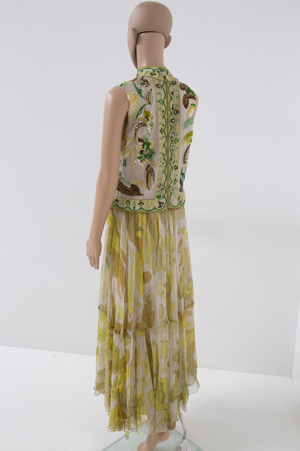 Emilio Pucci Evening Dresses with rhinestones and sequins and silk For Sale 7