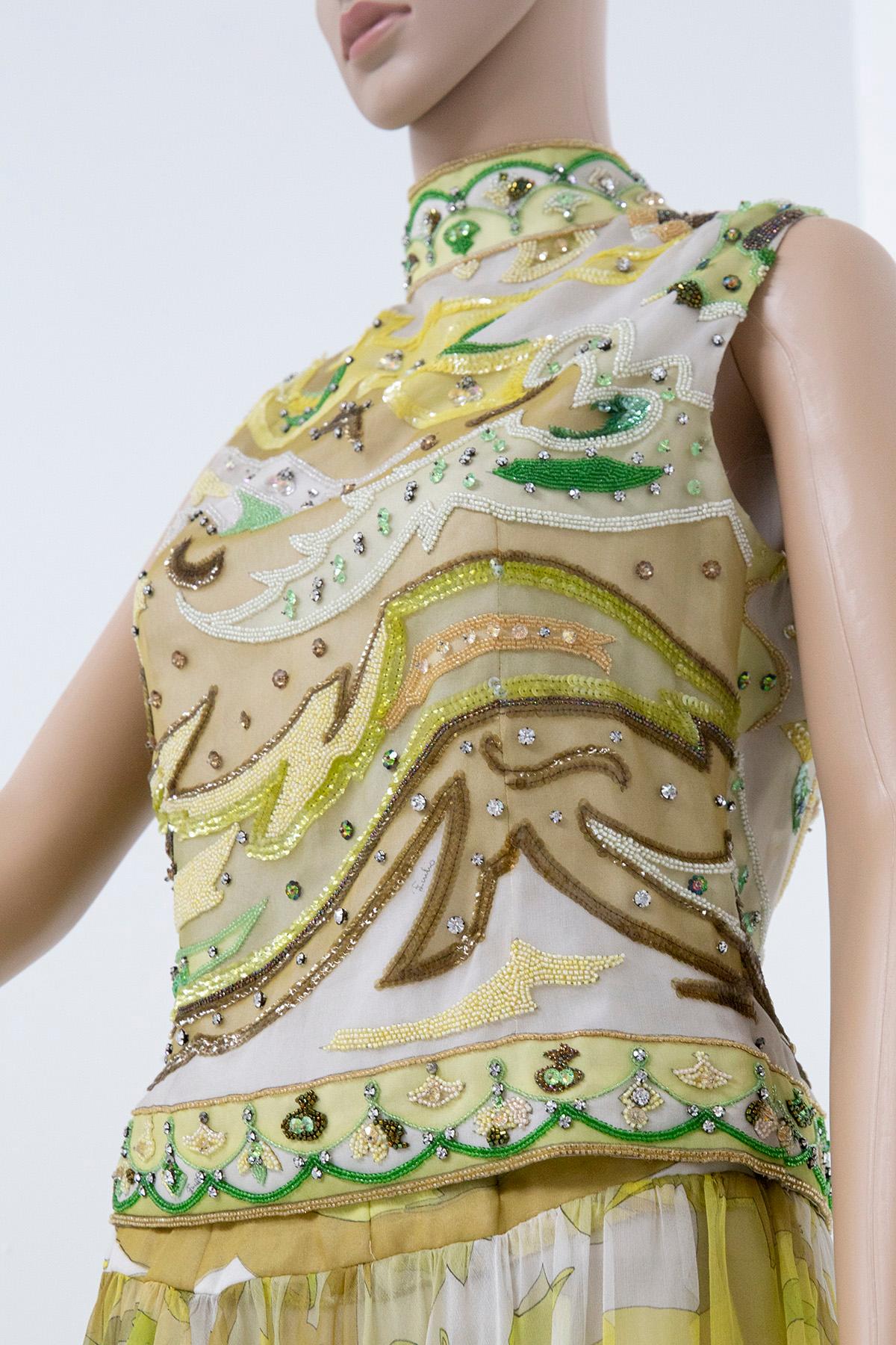 Emilio Pucci Evening Dresses with rhinestones and sequins and silk For Sale 1